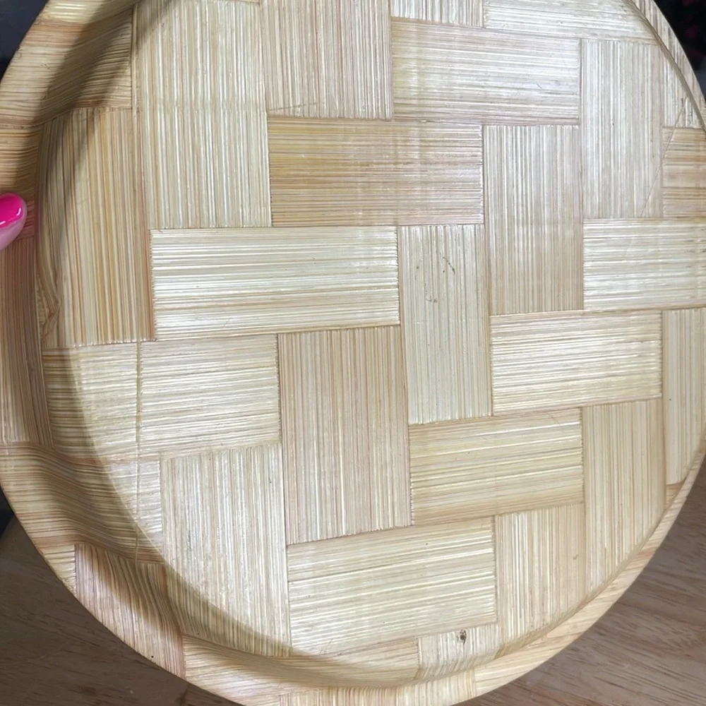 Vintage Memphis Zoo bamboo bar tray